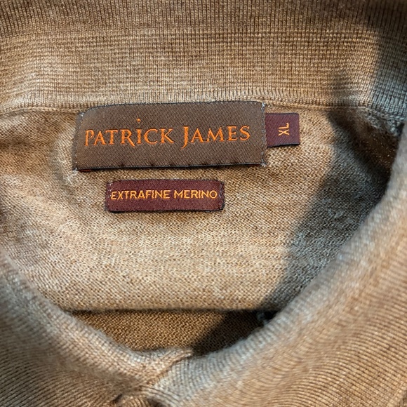 Patrick James Fine Marino Sweater Long Sleeve Polo - Picture 2 of 2